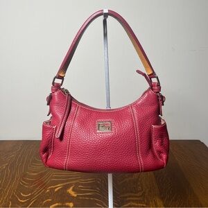 Dooney & Bourke Pink/Red Pebbled Leather Shoulder Bag